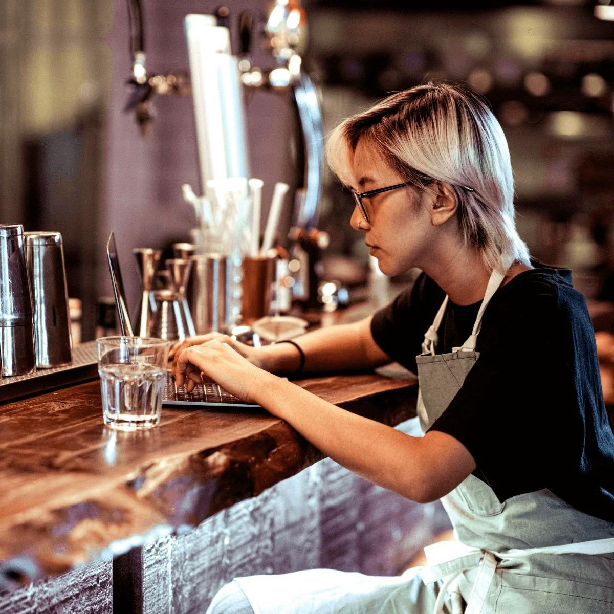 Photo of bartender working