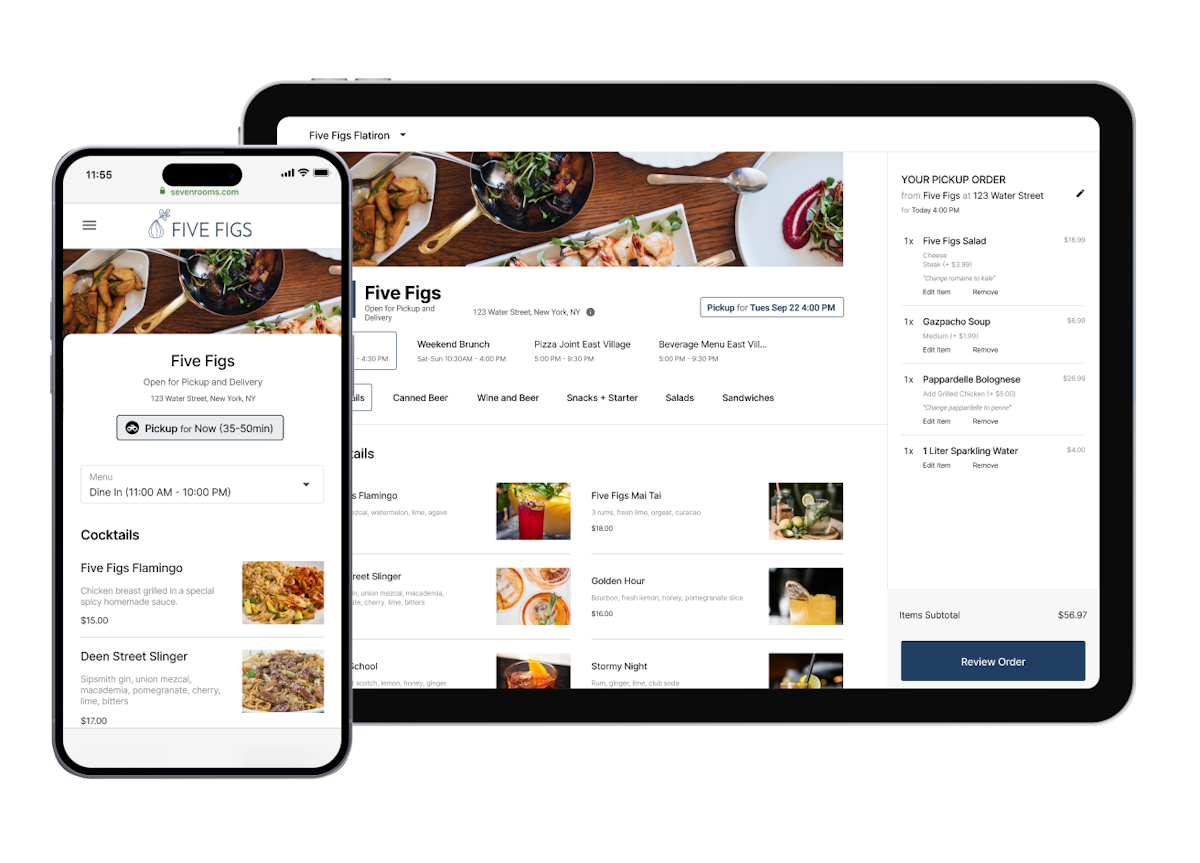 photo of online ordering menu