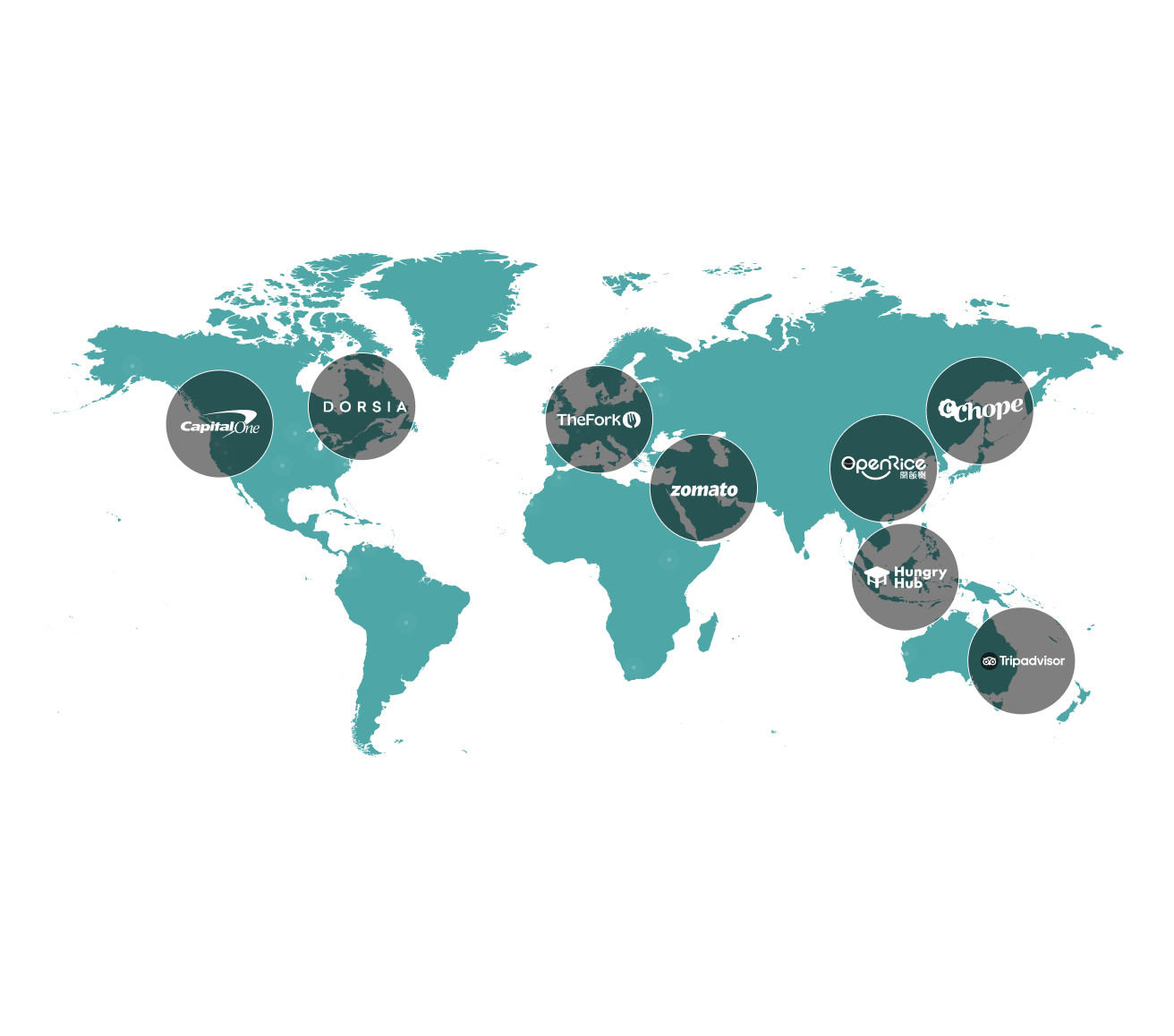 Photo of the world with locations