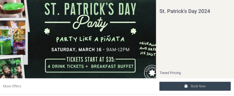 st patricks restaurant promotion